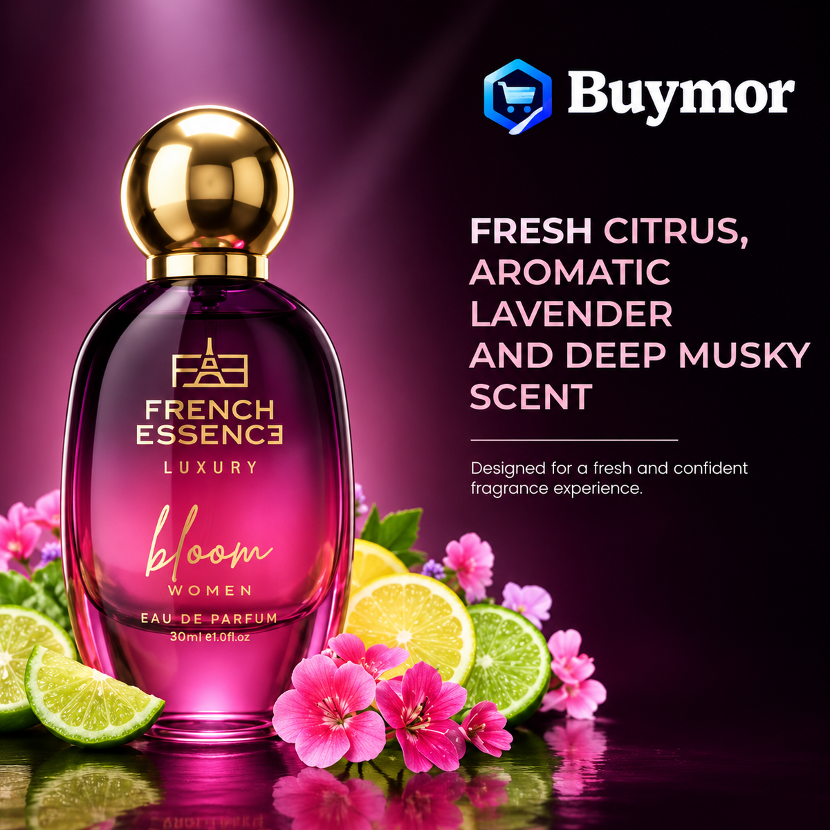 French Essence Luxury Perfume Body Spray For Women Ladies Long Lasting Fragrance Everyday Use - Bloom 30Ml (Pack Of 1)
