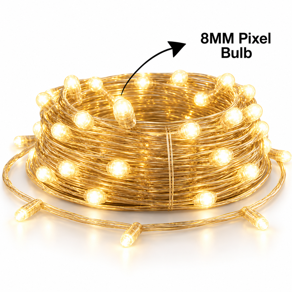Fancy Yellow Rice Lights 40 LED 12 Meter