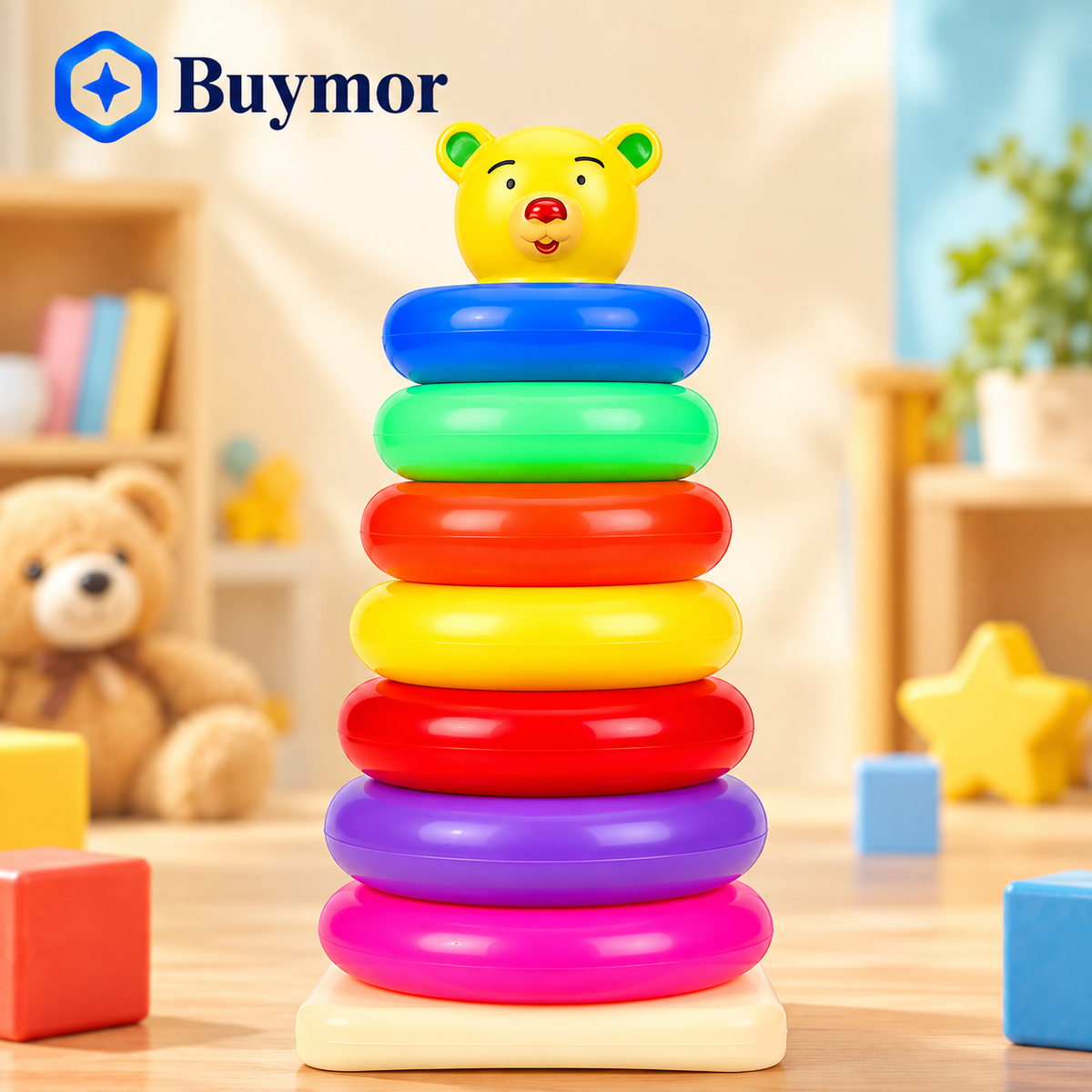 Stacking Rings Toy Multicolor - 7 Rings