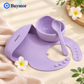 We Clever 3 Pcs Silicone Baby Feeding Set