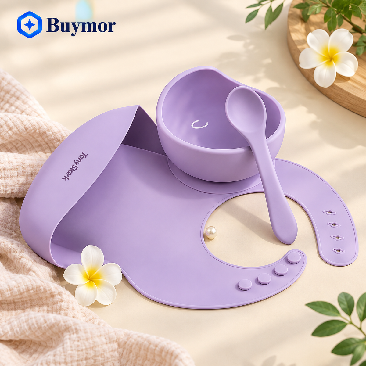 We Clever 3 Pcs Silicone Baby Feeding Set