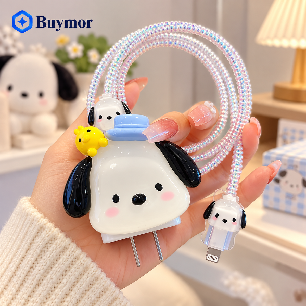 Vaprif iPhone Charger Case White Puppy