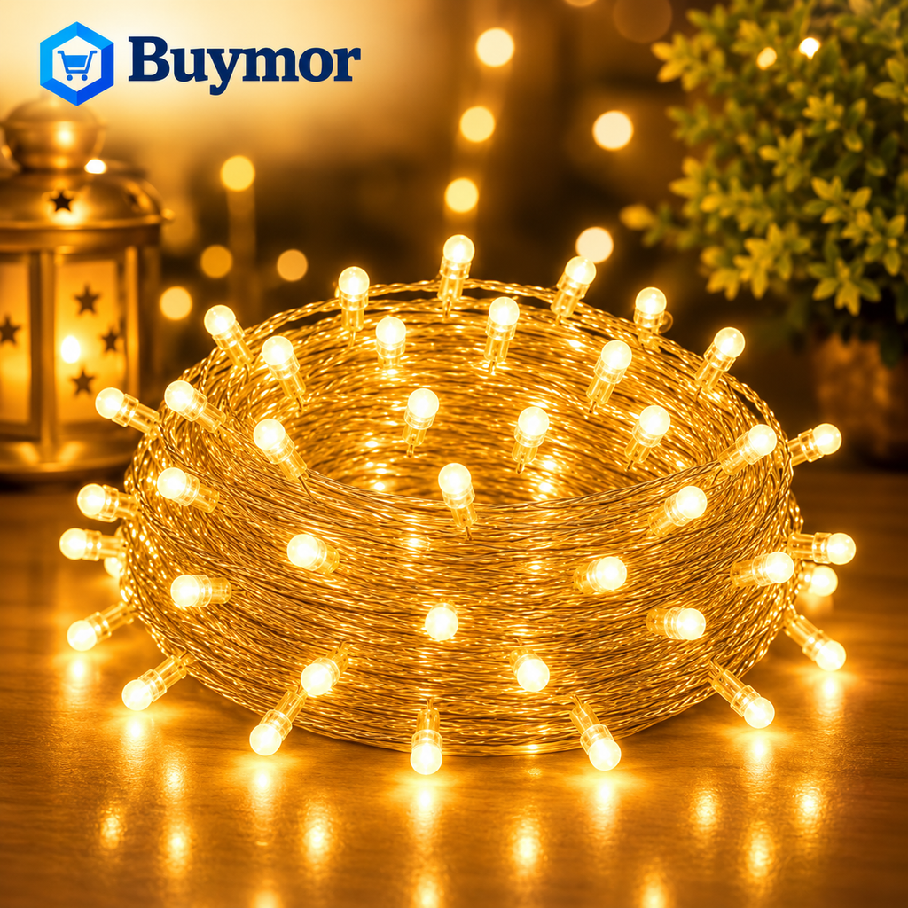 Fancy Yellow Rice Lights 40 LED 12 Meter